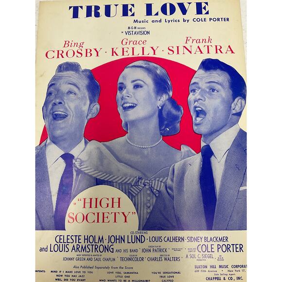 True Love Sheet Music Bing Crosby Grace Kelly Frank Sinatra Cole Porter - Picture 2 of 5